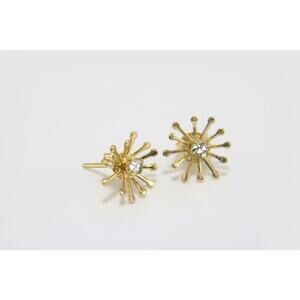 Starburst Stud gold earrings 14K  Gold Filled/ Half inch Starburst Cz's earrings